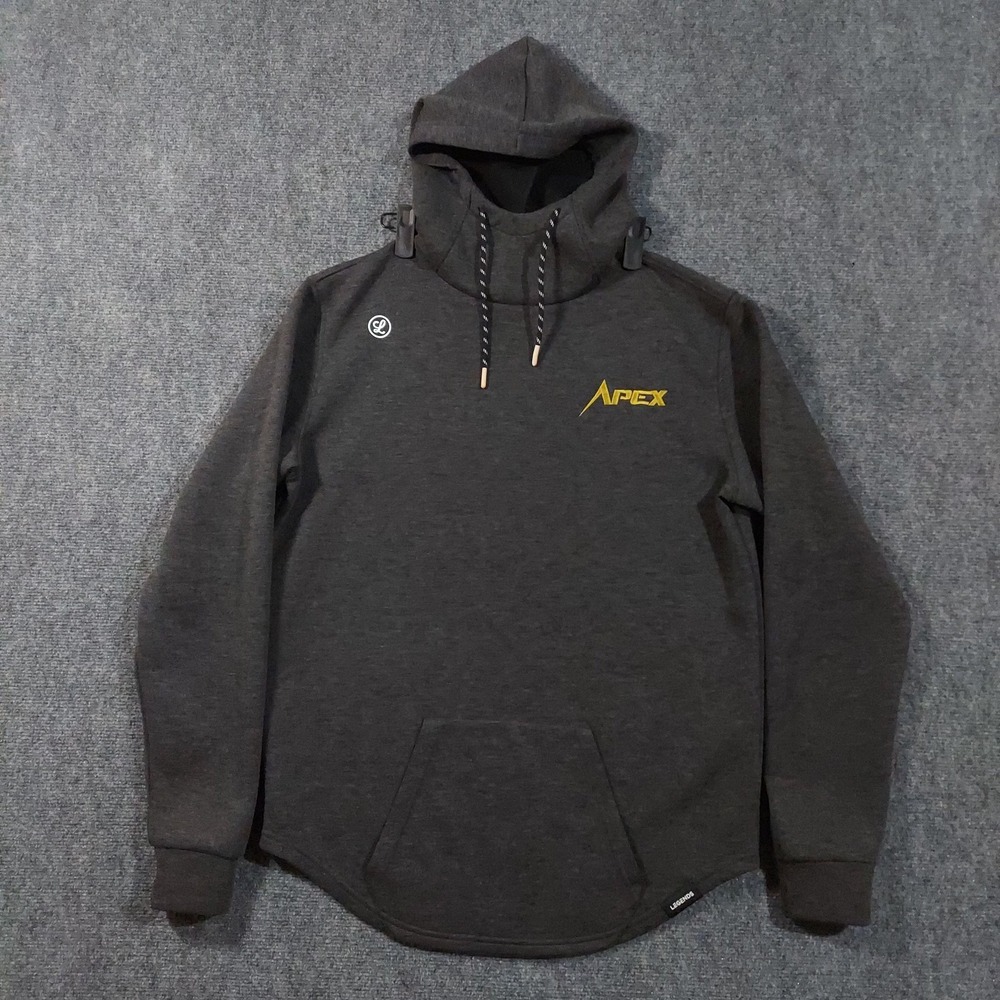 Legends Hoodie Mens Large Gray Apex Logo High Neck‎ Pullover Sweatshirt Stretch